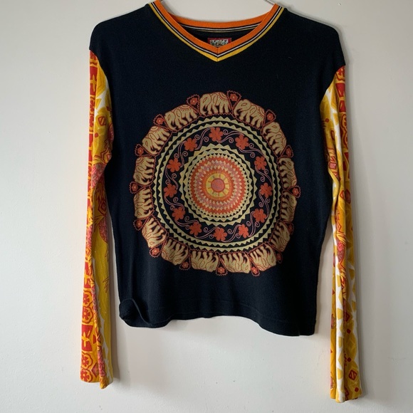 90’s/Y2K Mudd Elephant Mandala Shirt - Picture 2 of 13